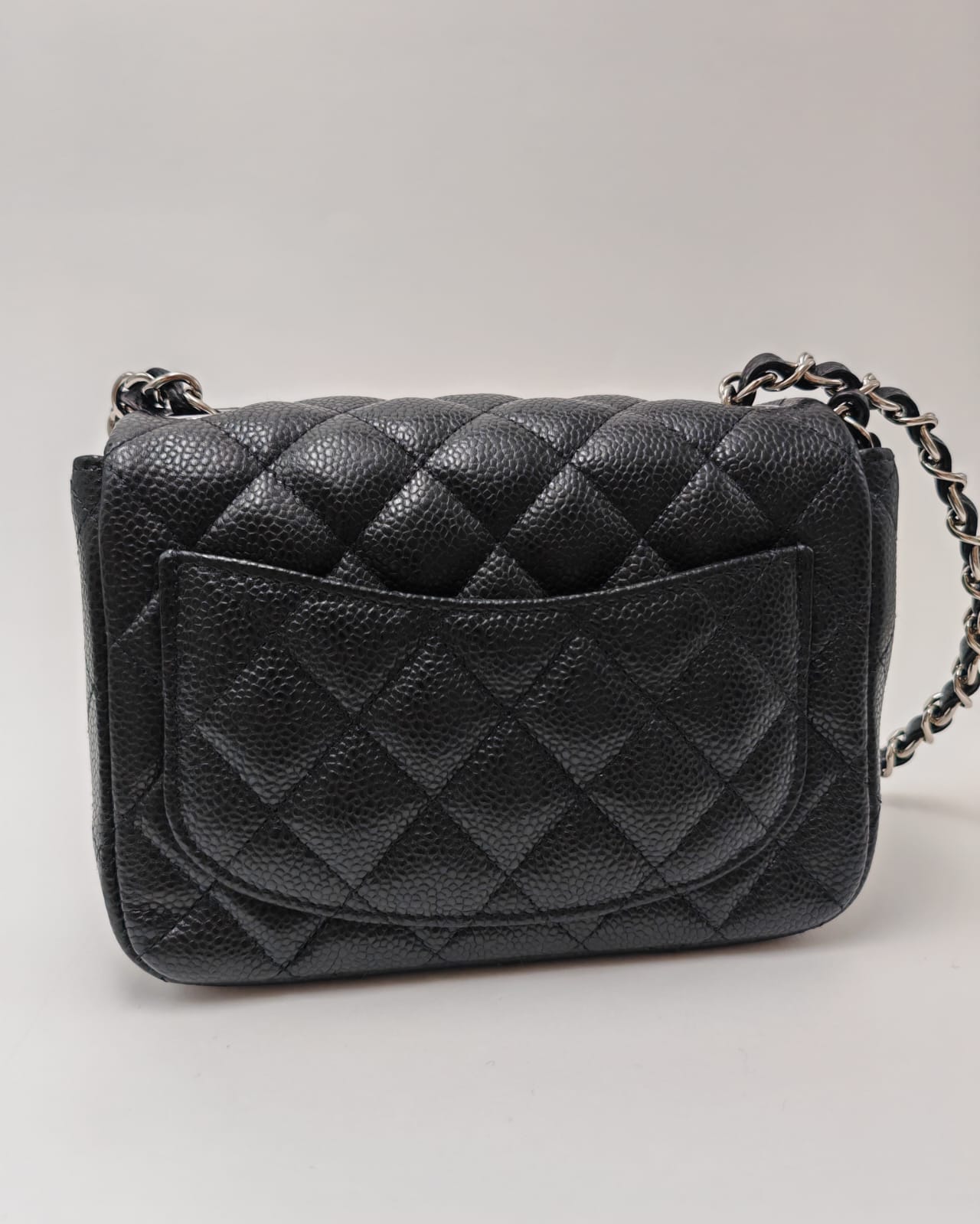 CHANEL Classic Mini Rectangular Flap Bag – Black Caviar with Silver Hardware