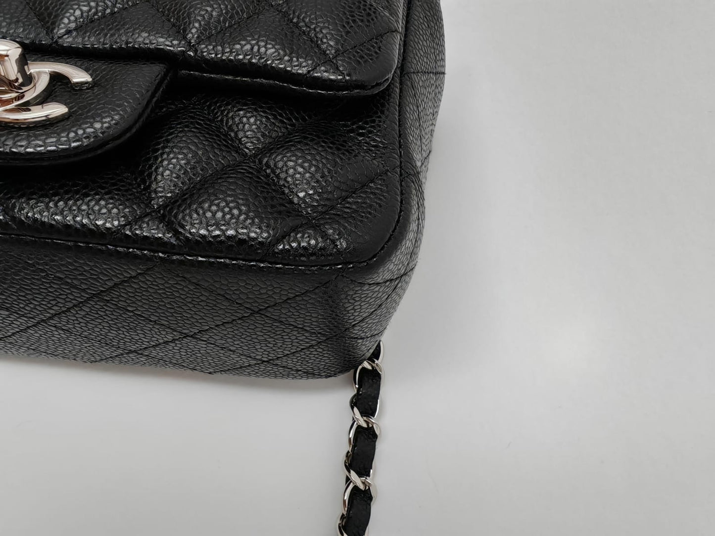 CHANEL Classic Mini Rectangular Flap Bag – Black Caviar with Silver Hardware