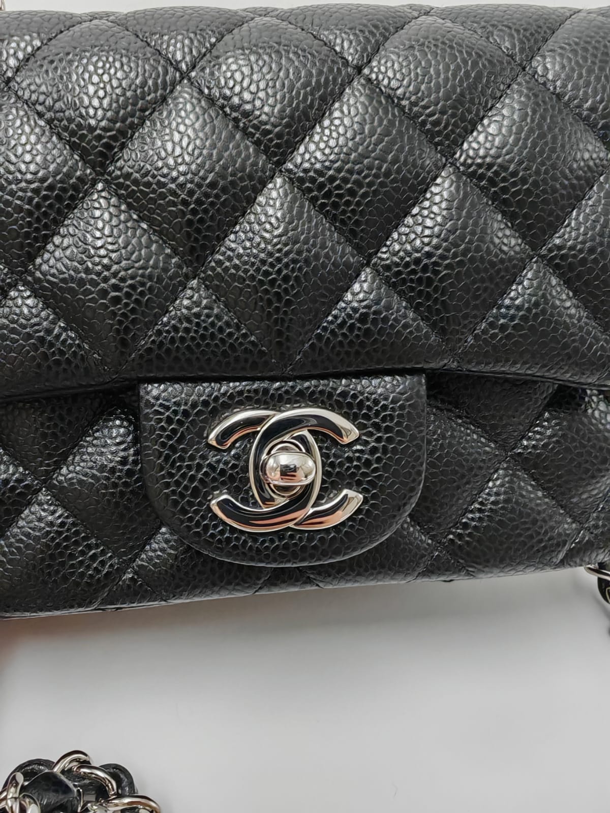 CHANEL Classic Mini Rectangular Flap Bag – Black Caviar with Silver Hardware