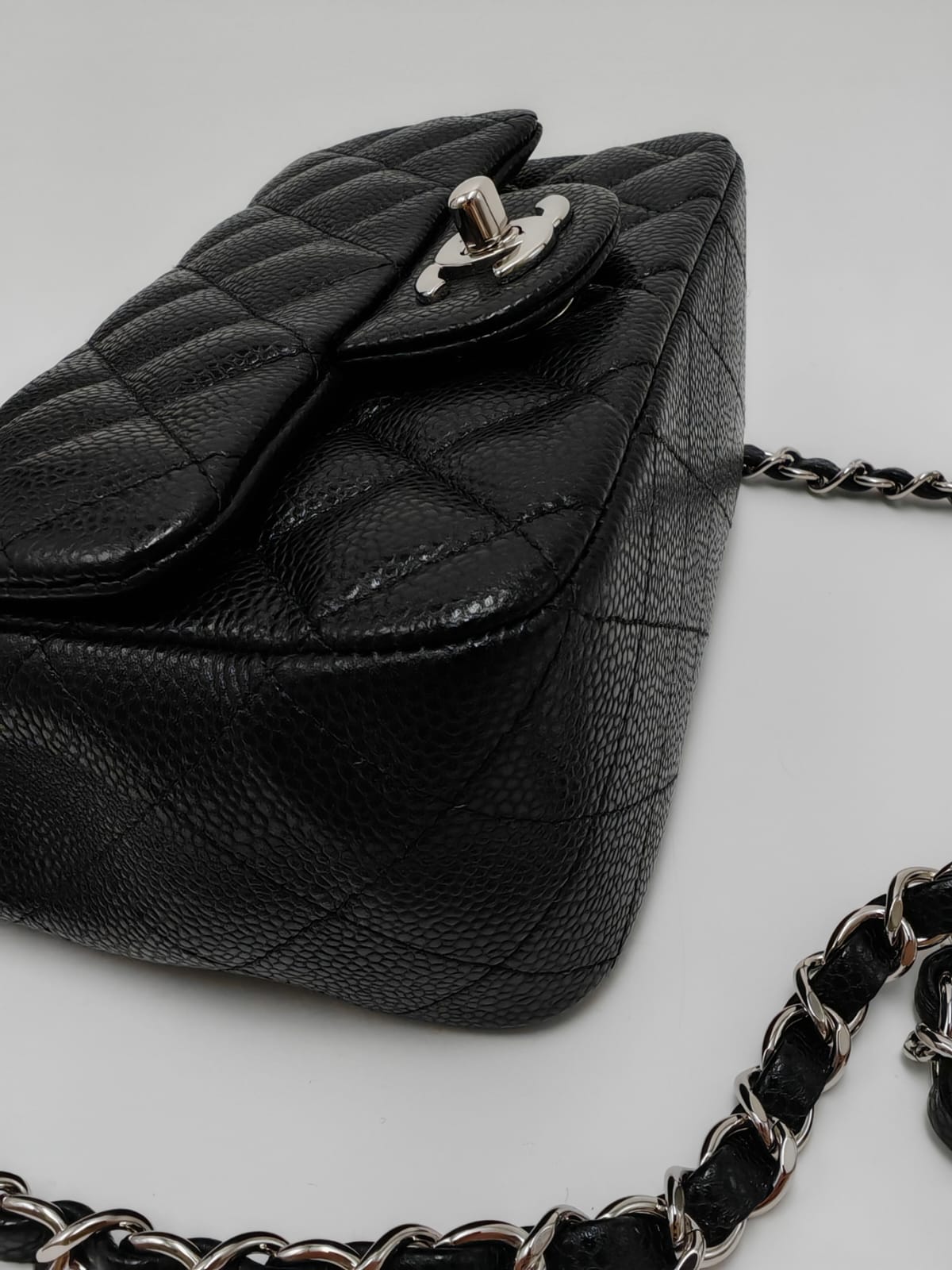 CHANEL Classic Mini Rectangular Flap Bag – Black Caviar with Silver Hardware