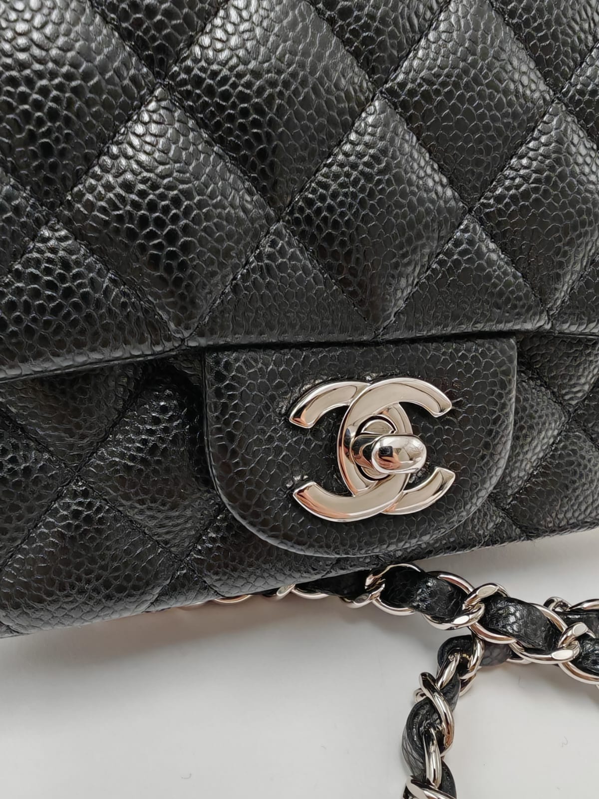 CHANEL Classic Mini Rectangular Flap Bag – Black Caviar with Silver Hardware