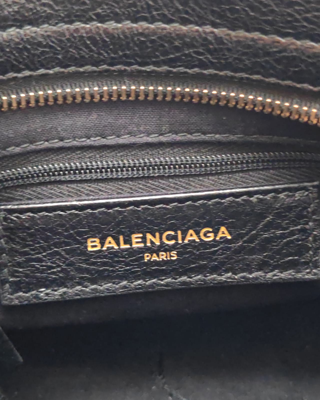Balenciaga Classic City Mini Tote in Black Laser-Cut Leather with Gold Hardware