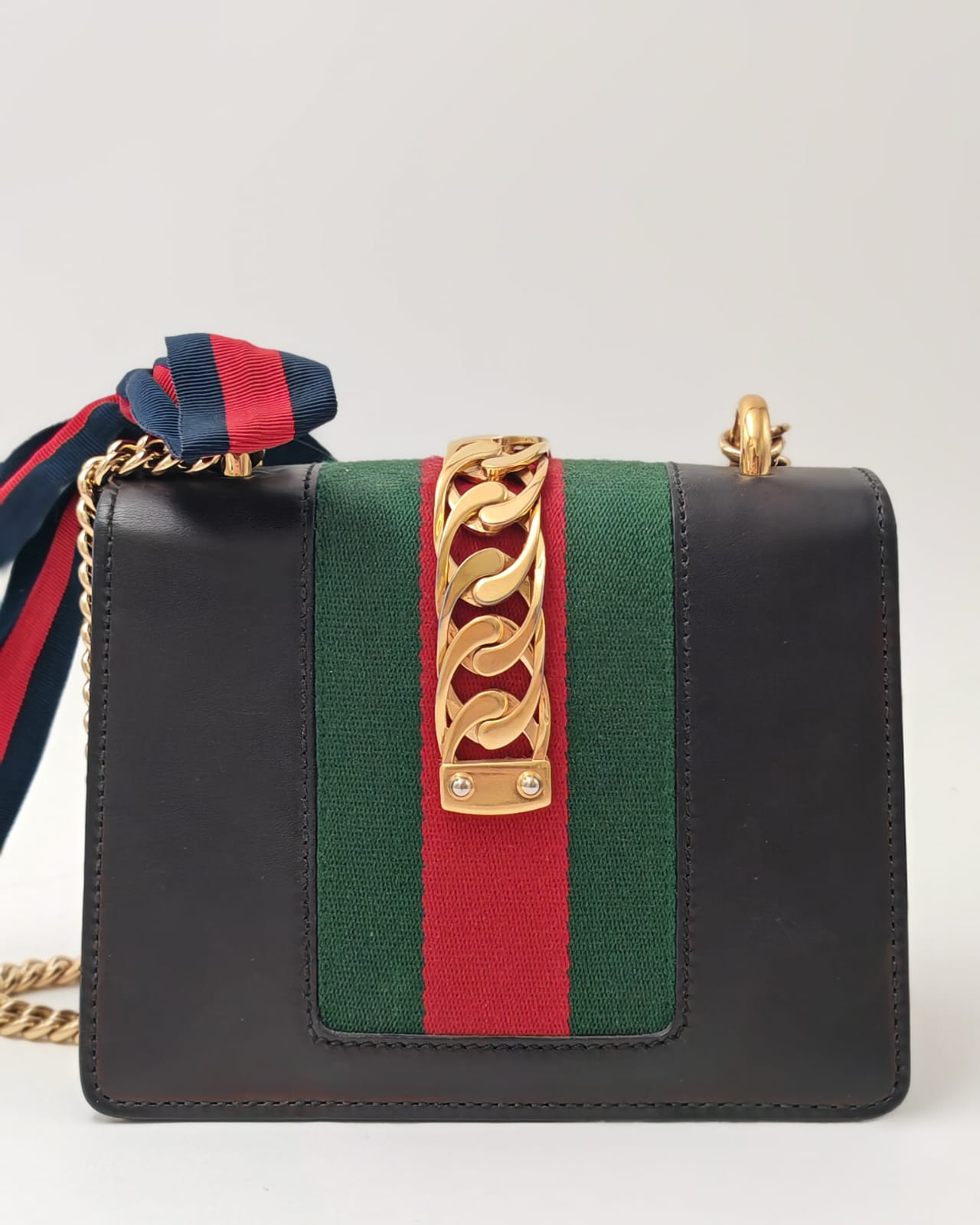 Gucci Sylvie Mini Bag | Black | Gold Hardware | Gently Used