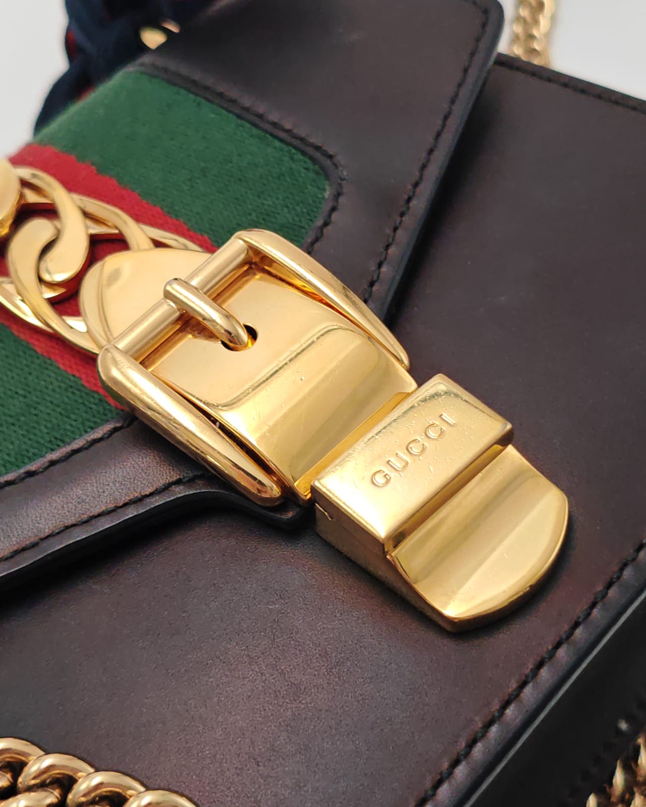 Gucci Sylvie Mini Bag | Black | Gold Hardware | Gently Used