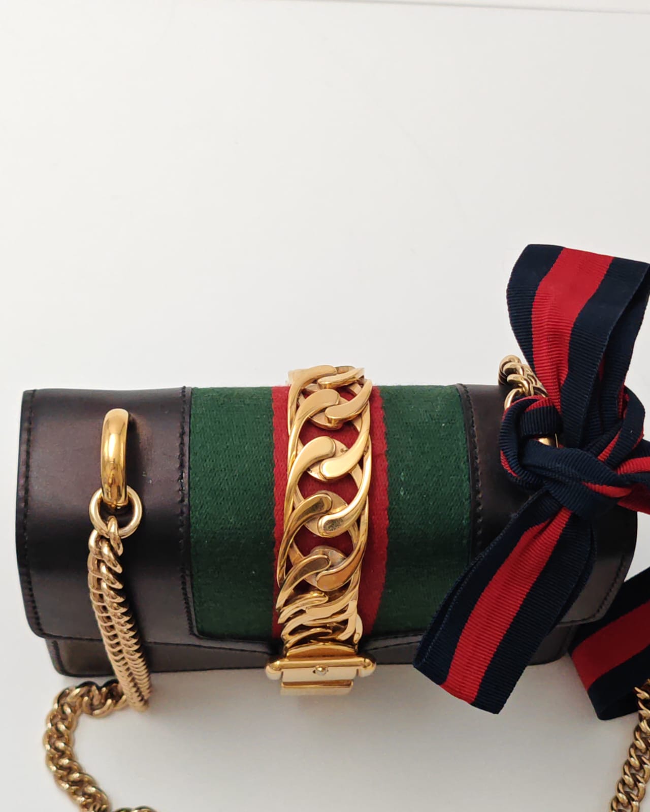 Gucci Sylvie Mini Bag | Black | Gold Hardware | Gently Used