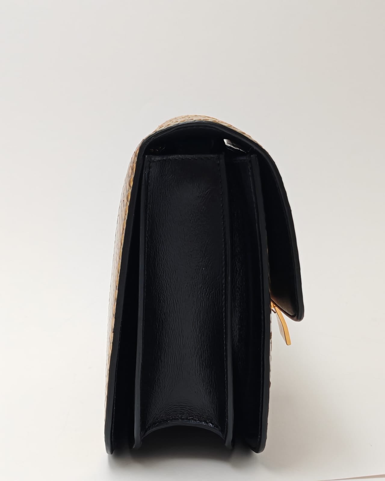 Céline Box Bag in Yellow Python Embossed Leather with Gold Hardware