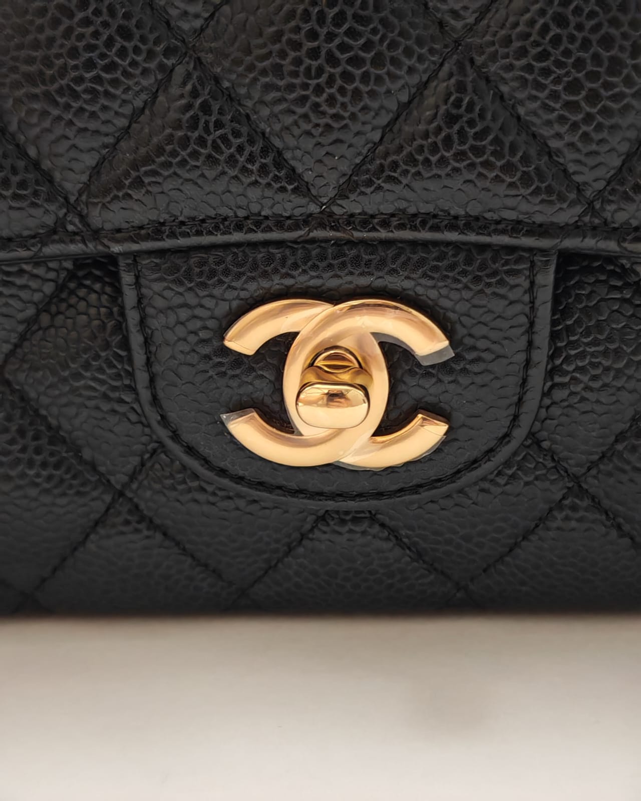 Chanel Classic Medium Double Flap Bag in Black Caviar Leather with Gold-Tone Hardware