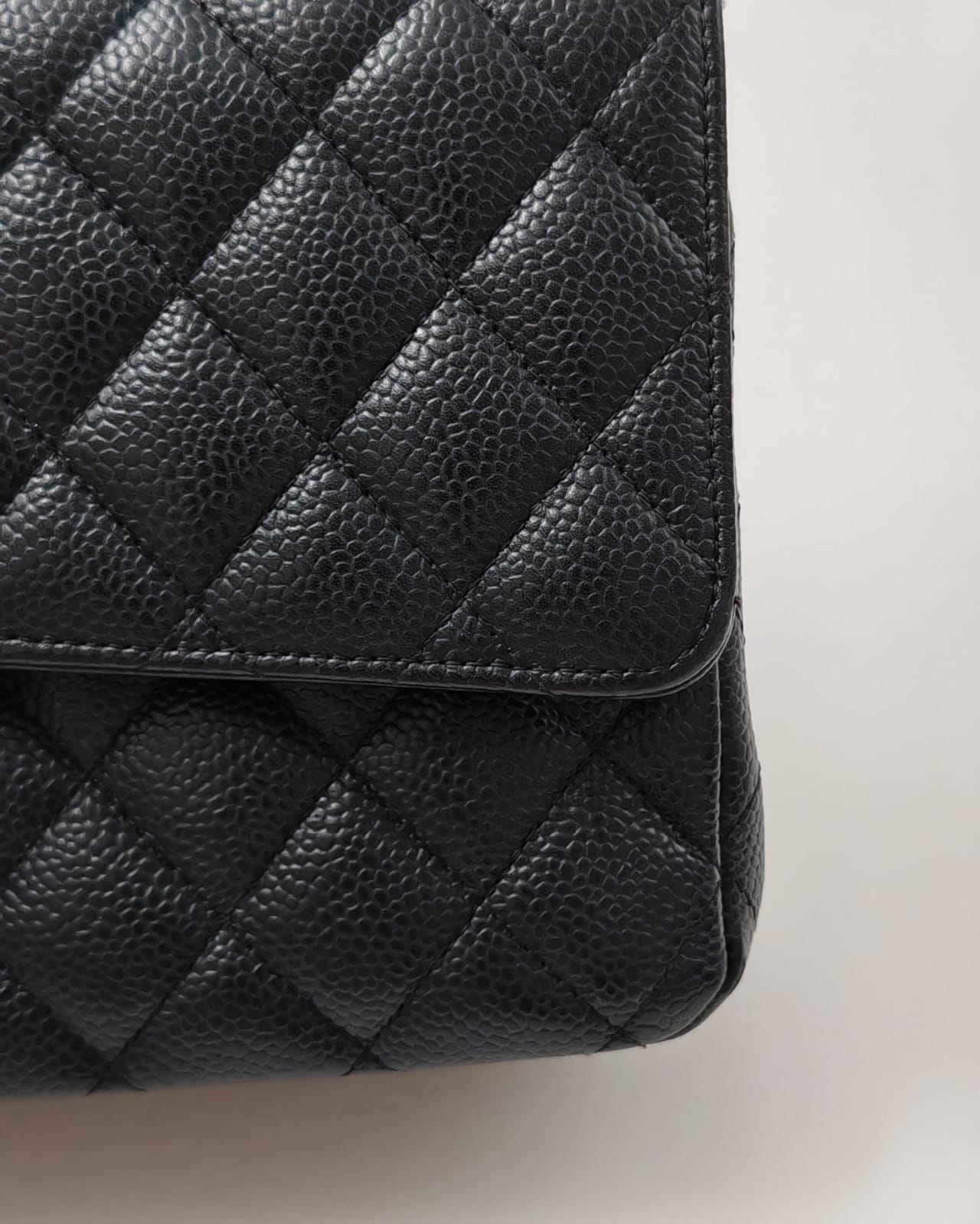 Chanel Classic Medium Double Flap Bag in Black Caviar Leather with Gold-Tone Hardware