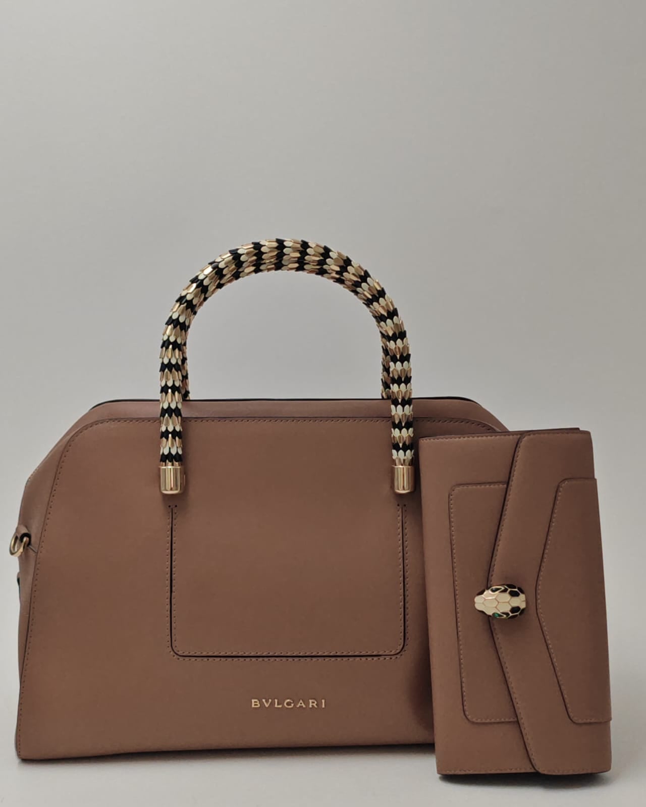 BVLGARI Serpenti Forever 32cm Bag – Gold Hardware – Matching Wallet Included