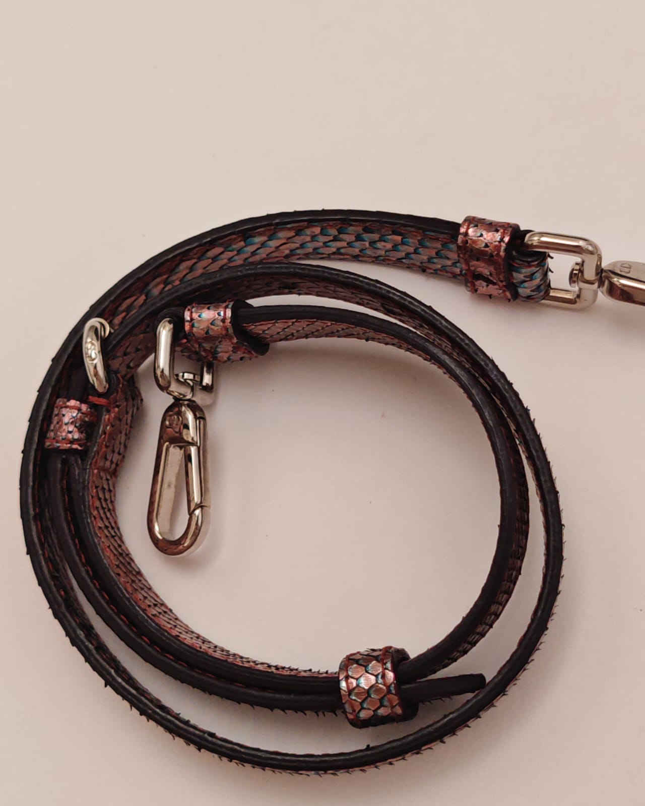 Dior Dark Burgundy/Pink Leather and Python Medium Diorissimo Tote