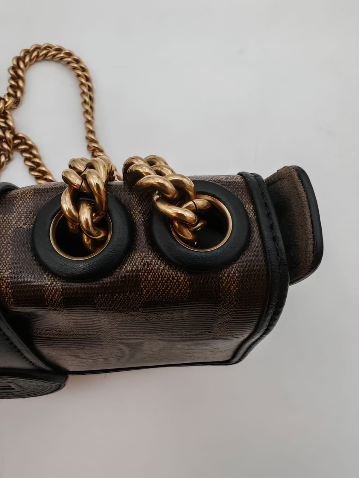 Fendi Kan U Small FF Canvas Shoulder Bag with Chain Strap