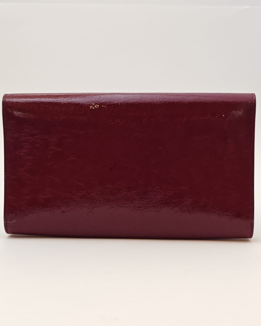 Yves Saint Laurent Classic Y Ligne Clutch – Burgundy Patent Leather
