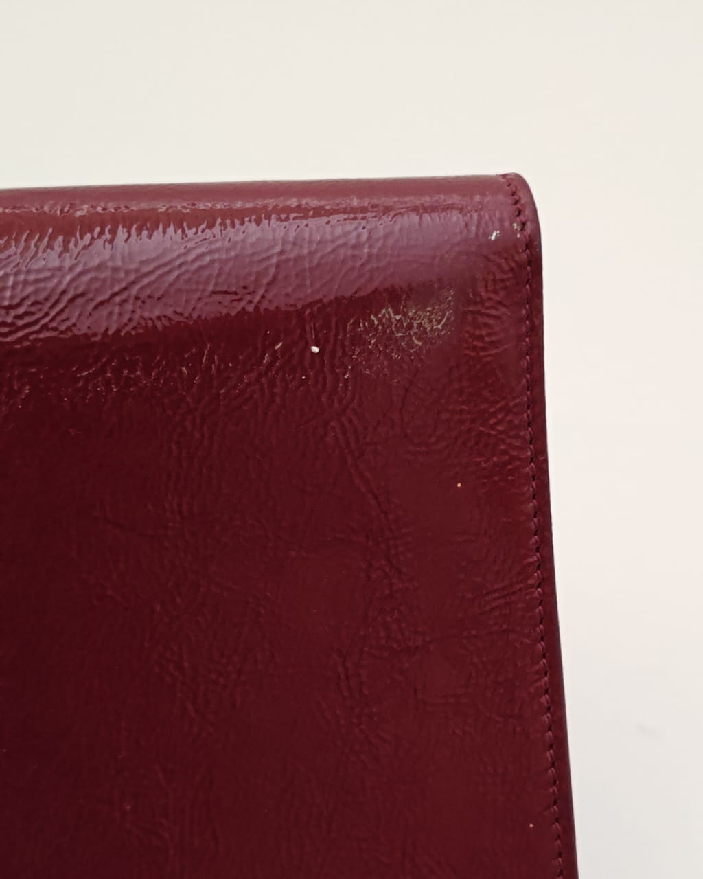 Yves Saint Laurent Classic Y Ligne Clutch – Burgundy Patent Leather