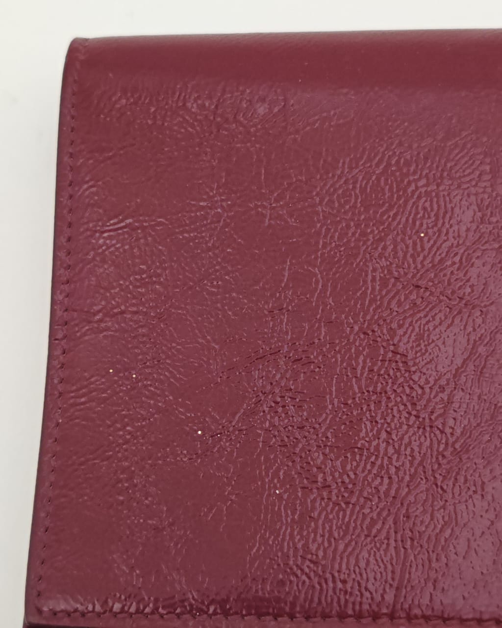 Yves Saint Laurent Classic Y Ligne Clutch – Burgundy Patent Leather