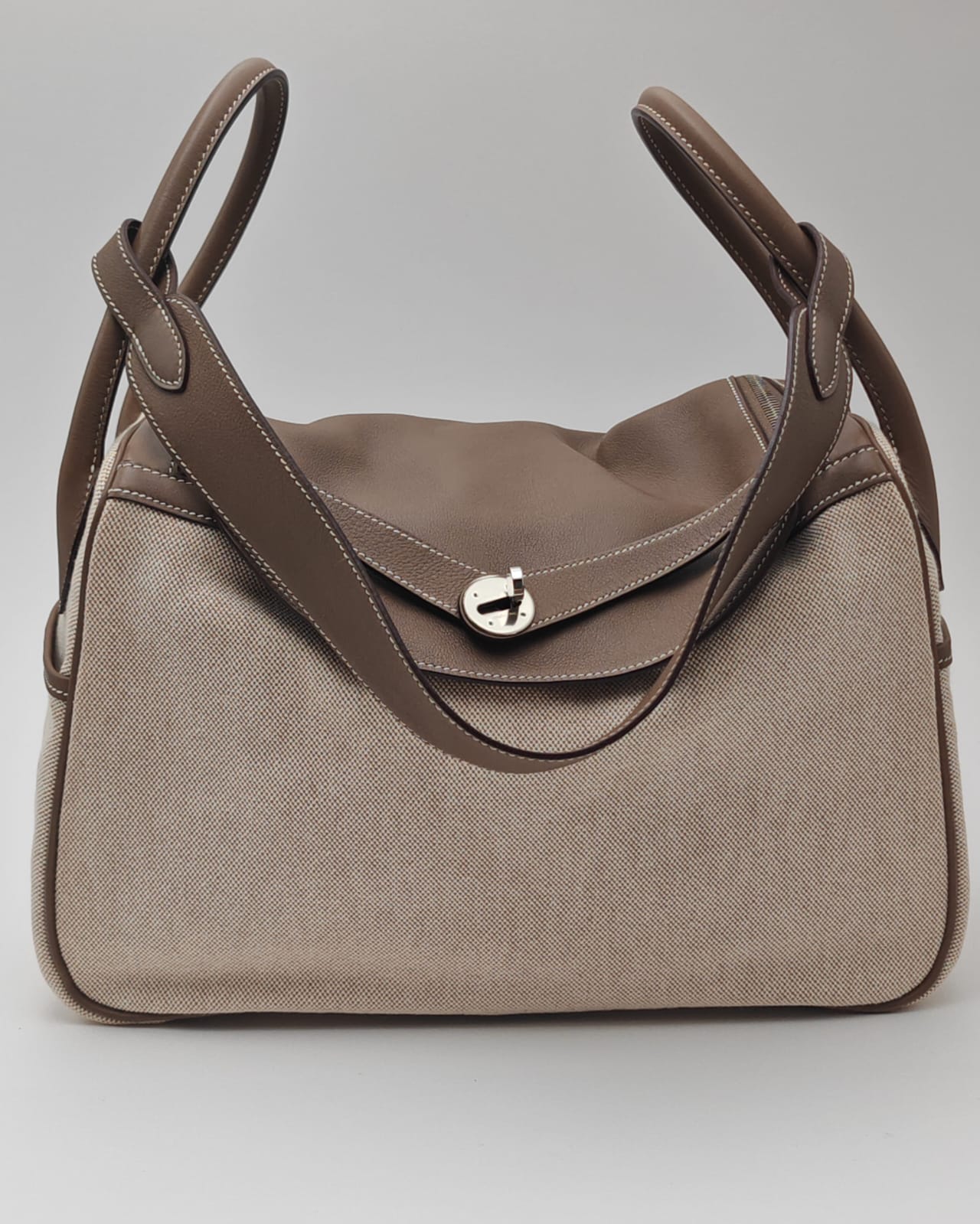 Hermès Lindy 34 Toile Canvas & Clemence Leather Tote