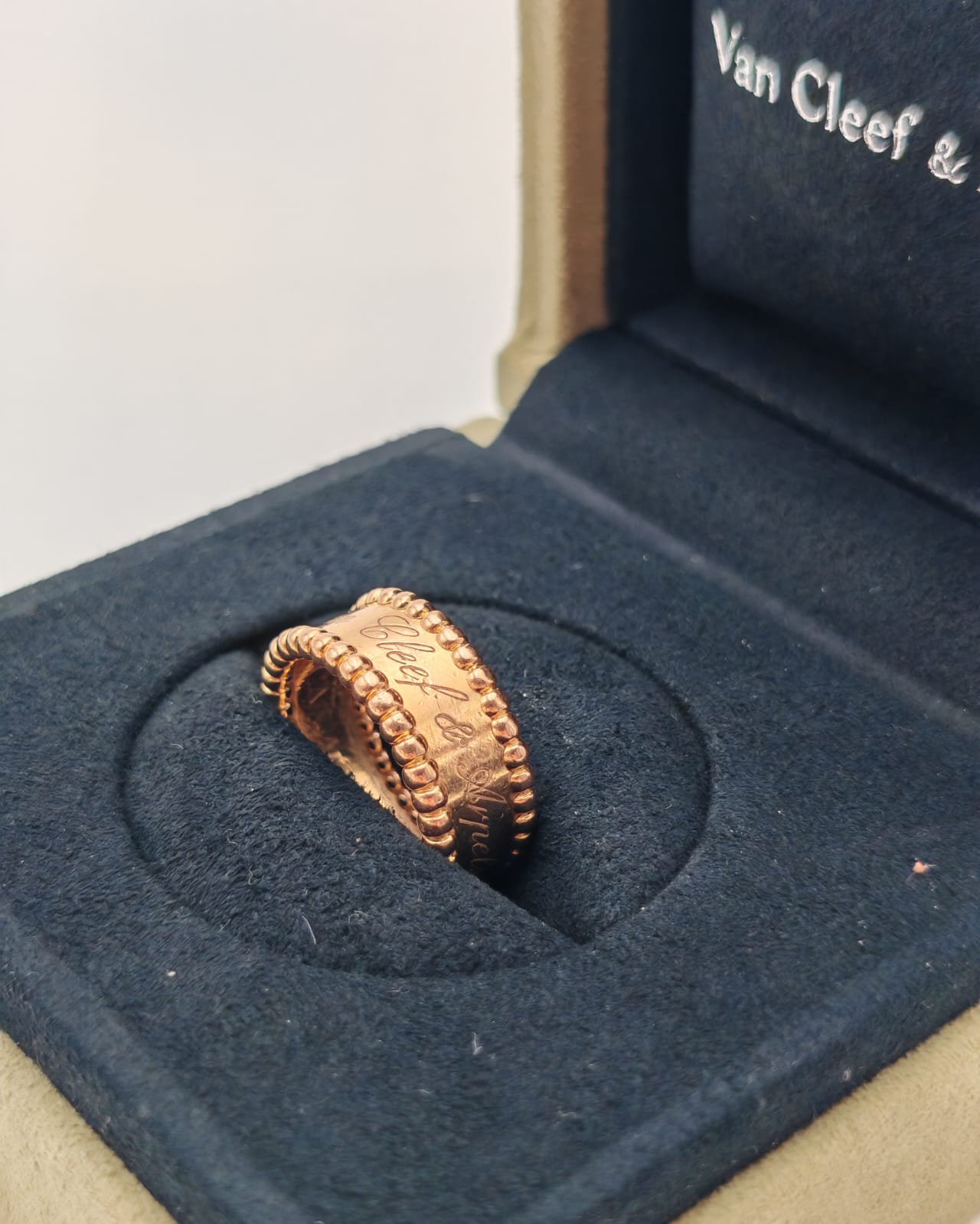 Van Cleef & Arpels Perlée Signature Ring – 18K Rose Gold