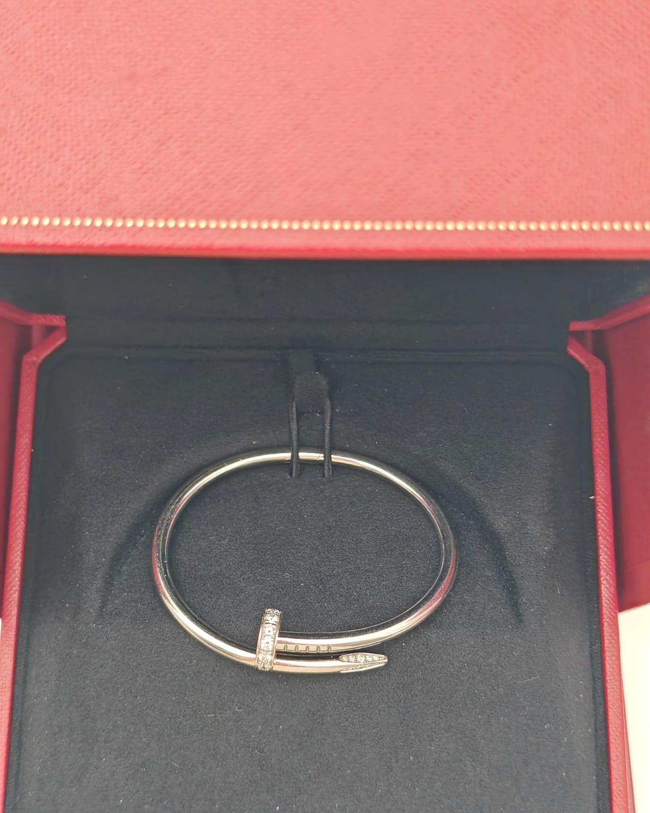 Cartier Juste Un Clou Bracelet classic Model in 18K White Gold with Diamonds – Size 15