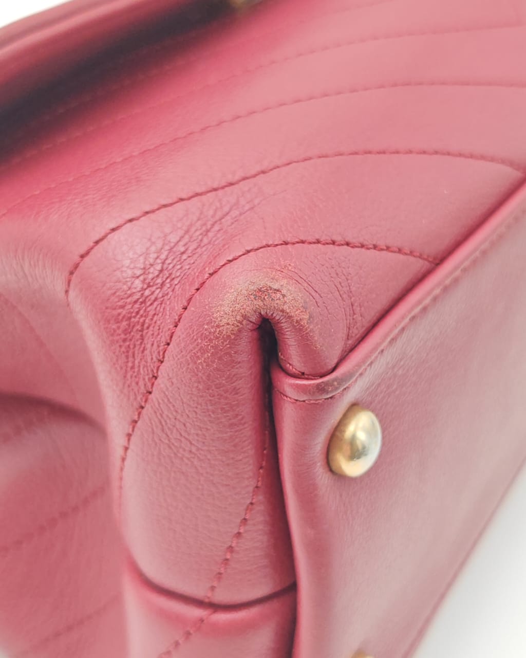 Chanel Top Handle Bag – Burgundy Chevron with Python Handle