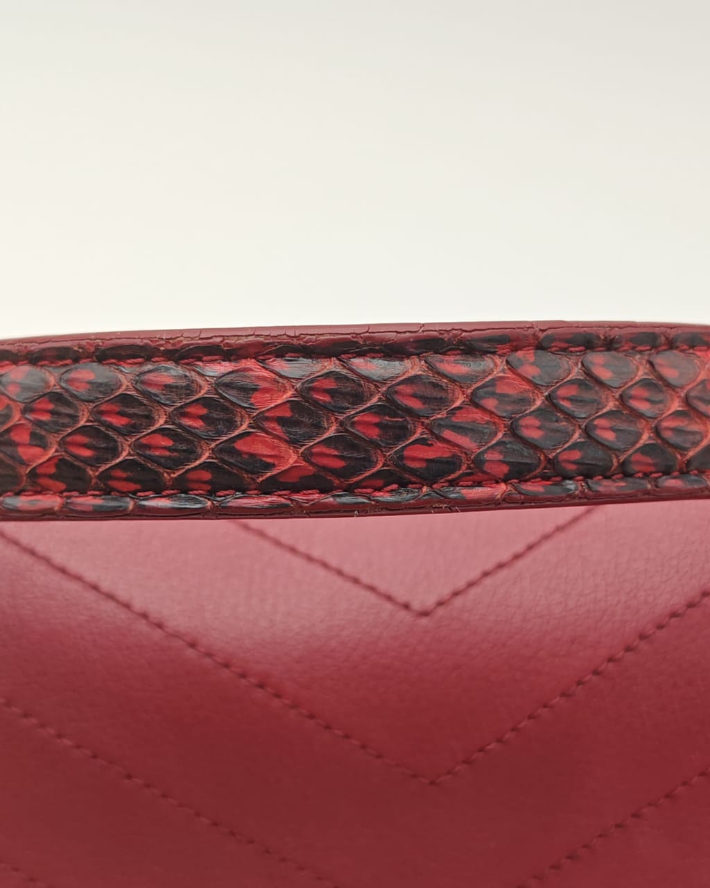 Chanel Top Handle Bag – Burgundy Chevron with Python Handle