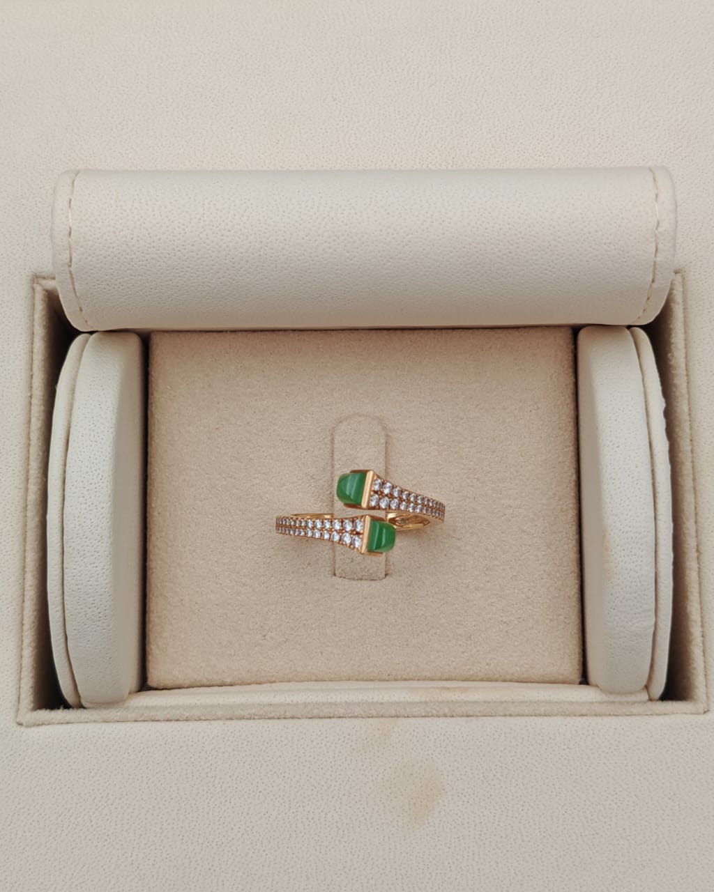 MARLI Cleo Ring – Malachite & Diamonds ( Size 6 )