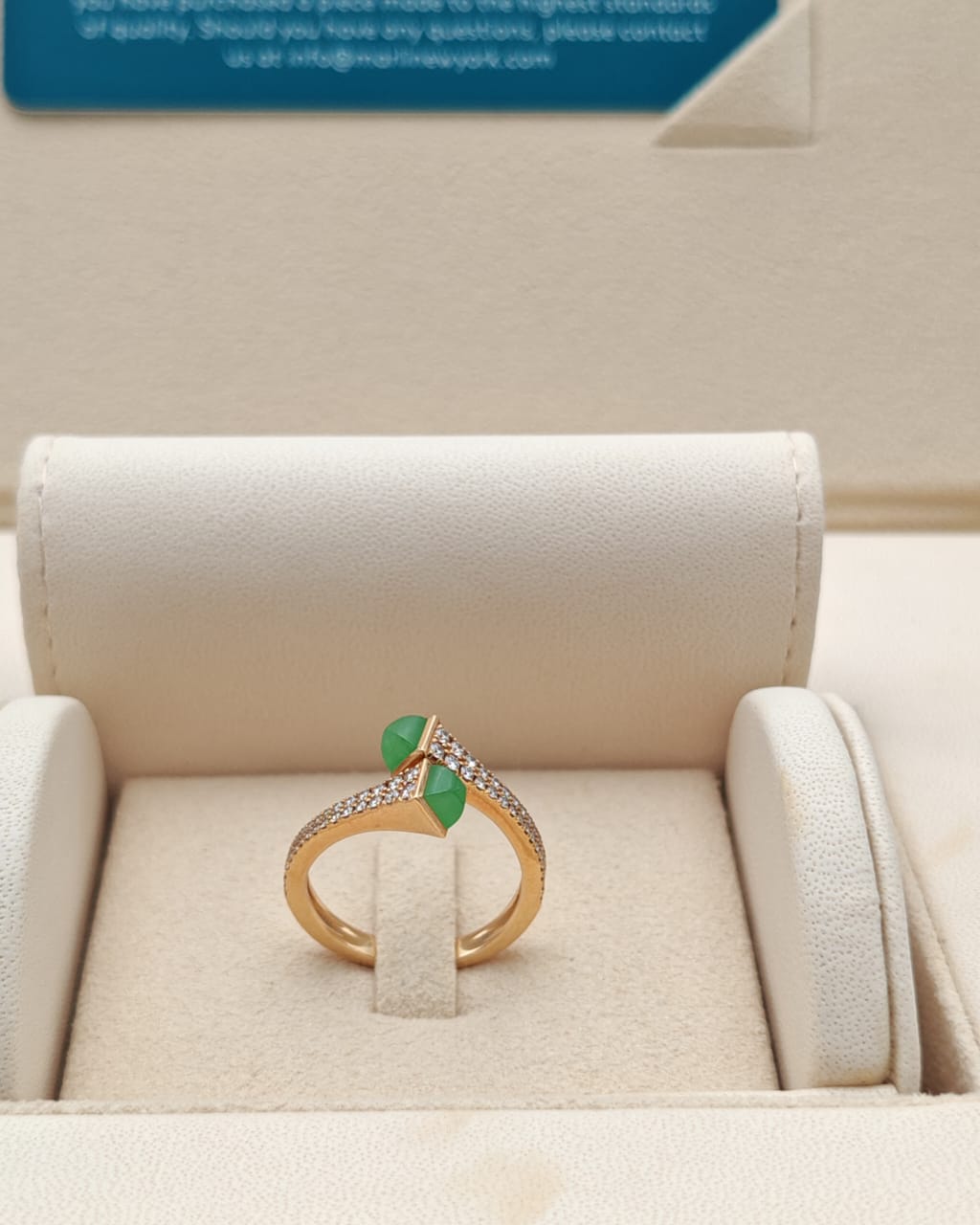 MARLI Cleo Ring – Malachite & Diamonds ( Size 6 )