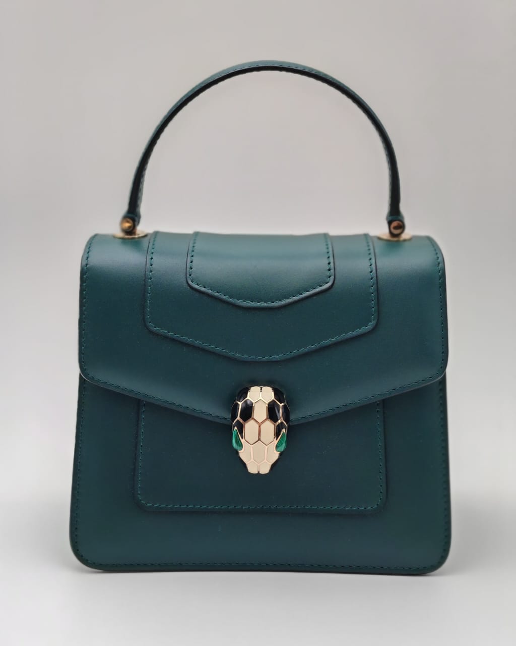 BVLGARI Serpenti Forever Small Top Handle Bag – Green Calf Leather