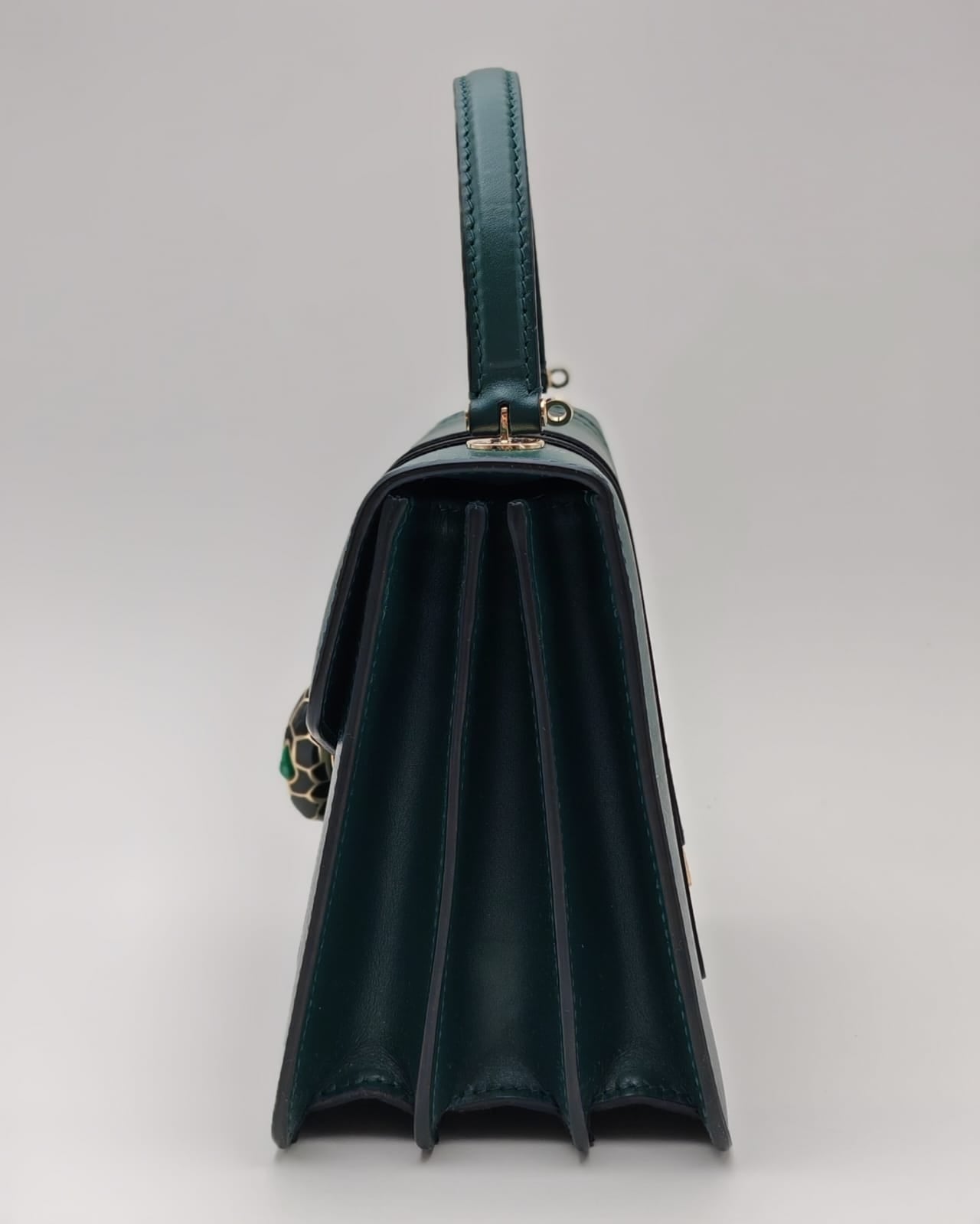 BVLGARI Serpenti Forever Small Top Handle Bag – Green Calf Leather