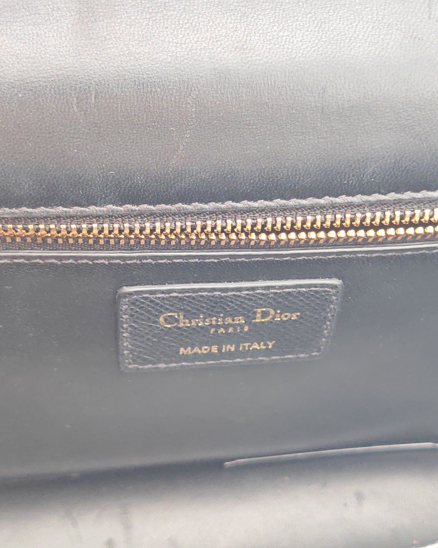 Christian Dior 30 Montaigne Bag in Black Grained Calfskin with Gold Hardware