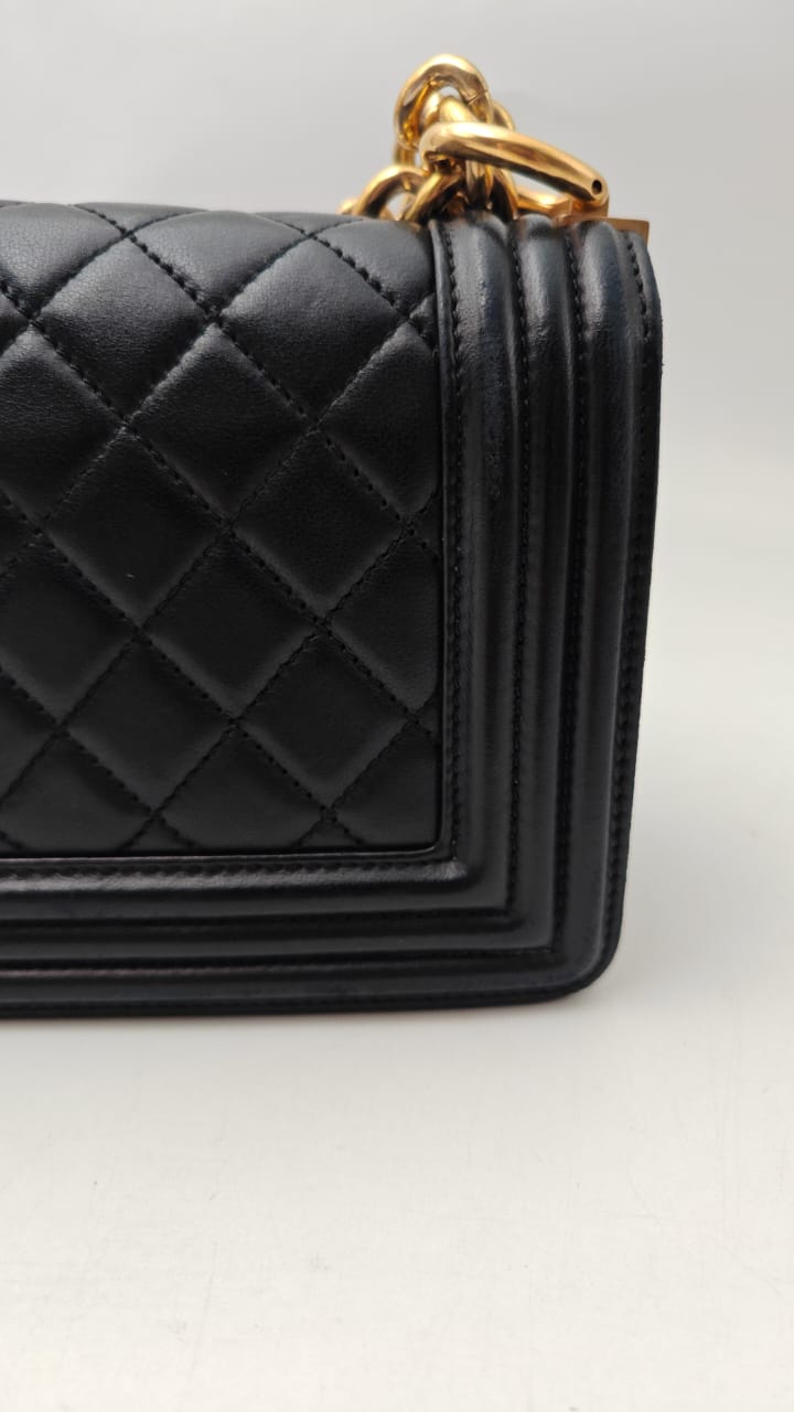 Chanel Boy Bag Quilted Calfskin Leather with Gold-Tone Hardware – Black (Used)