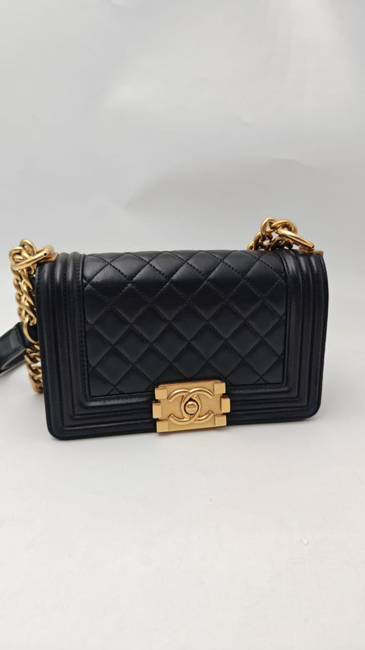 Chanel Boy Bag Quilted Calfskin Leather with Gold-Tone Hardware – Black (Used)