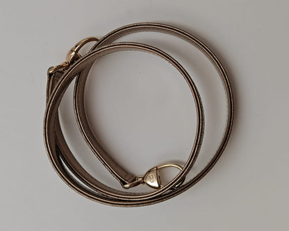 Christian Dior Lady Dior Medium Tote in Metallic Rose Gold Microcannage Patent Leather