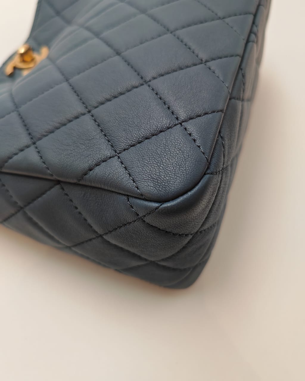 CHANEL Seasonal Small Flap Bag in Blue Lambskin with Gold Hardware