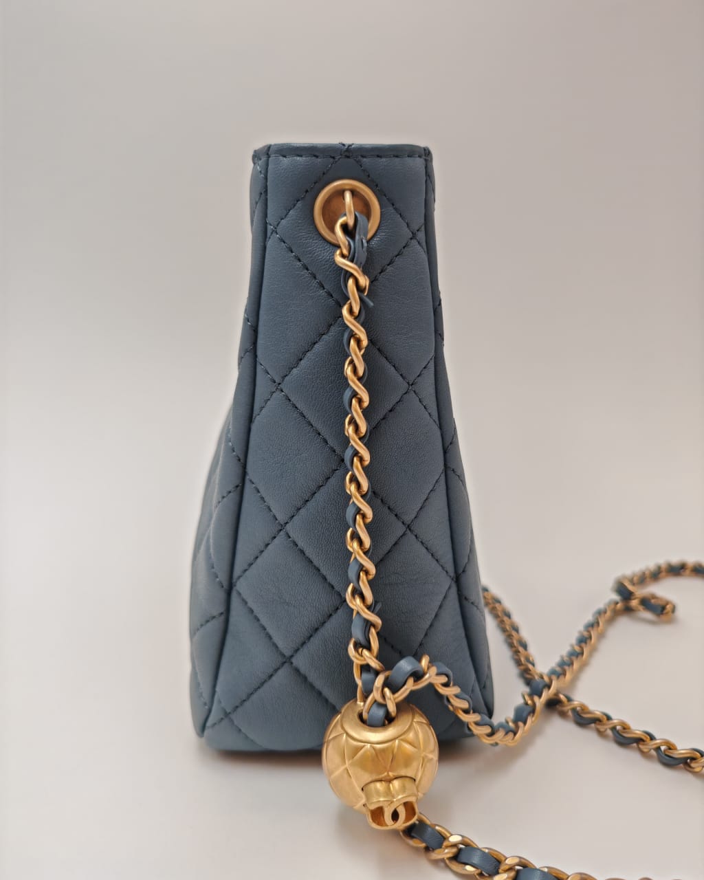 CHANEL Seasonal Small Flap Bag in Blue Lambskin with Gold Hardware