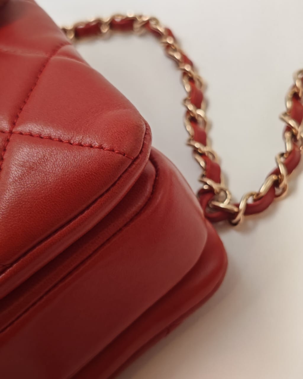 Chanel Small Top Handle Flap Bag – Red Lambskin & Gold Hardware