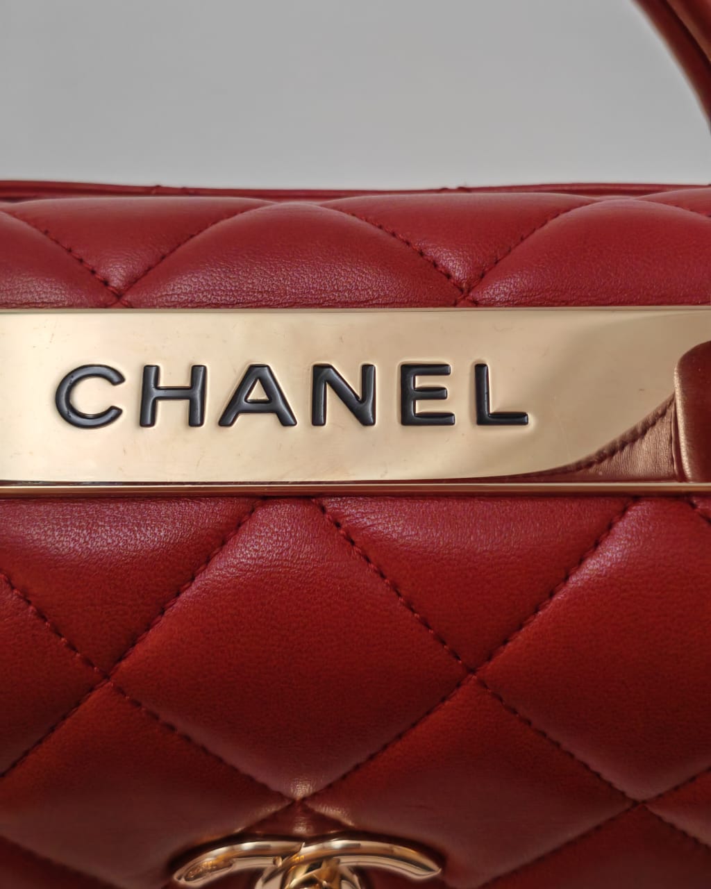 Chanel Small Top Handle Flap Bag – Red Lambskin & Gold Hardware