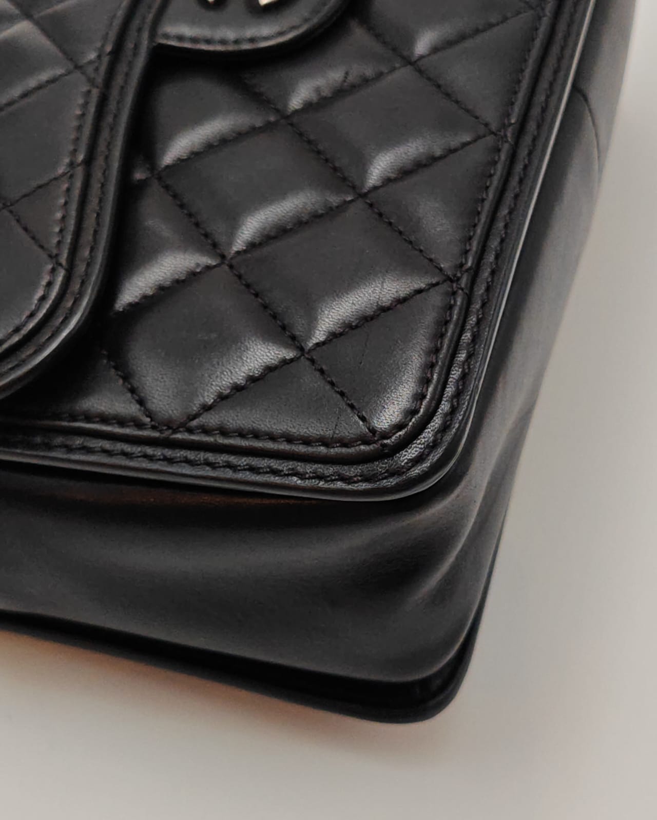 Chanel Classic Double Flap Bag – Black Calfskin with Aged Silver & Black-Tone Hardware