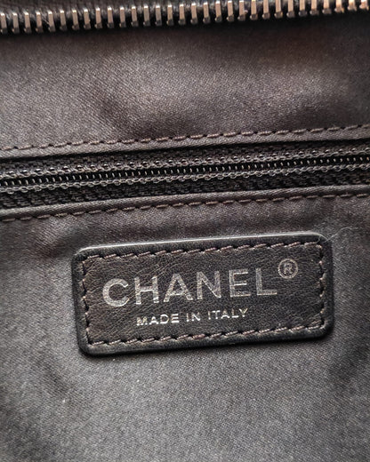 Chanel Classic Double Flap Bag – Black Calfskin with Aged Silver & Black-Tone Hardware
