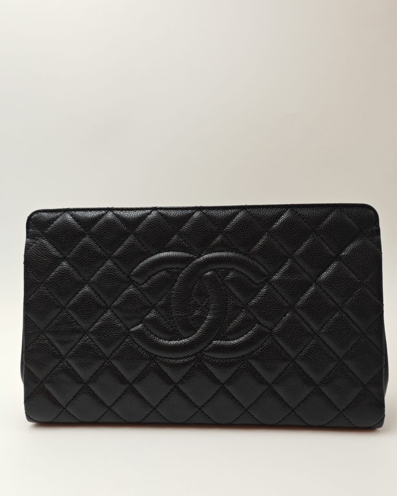 CHANEL Timeless Caviar Leather Clutch Bag – Black