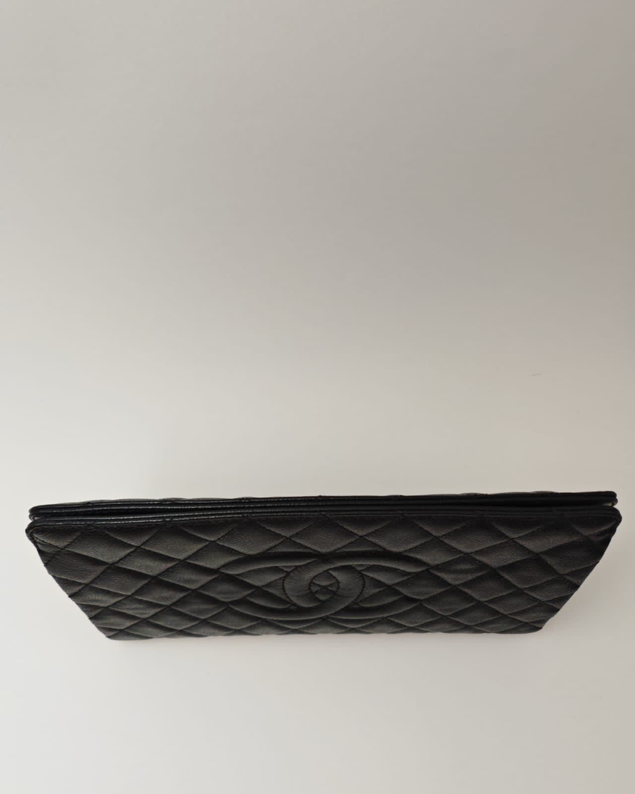 CHANEL Timeless Caviar Leather Clutch Bag – Black