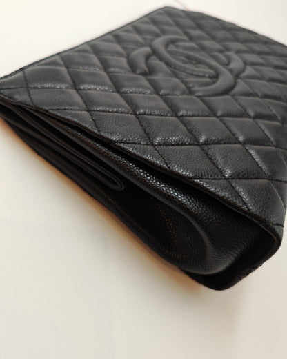 CHANEL Timeless Caviar Leather Clutch Bag – Black