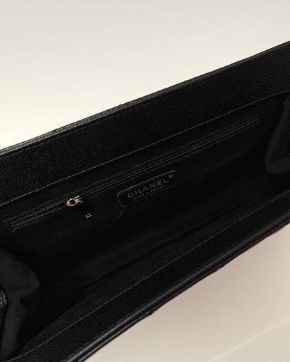 CHANEL Timeless Caviar Leather Clutch Bag – Black