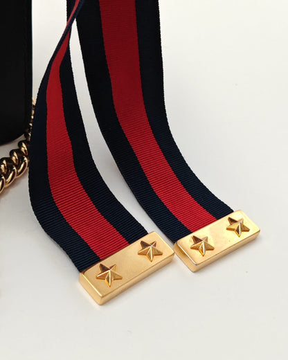 Gucci Sylvie Mini Bag | Black | Gold Hardware | Gently Used