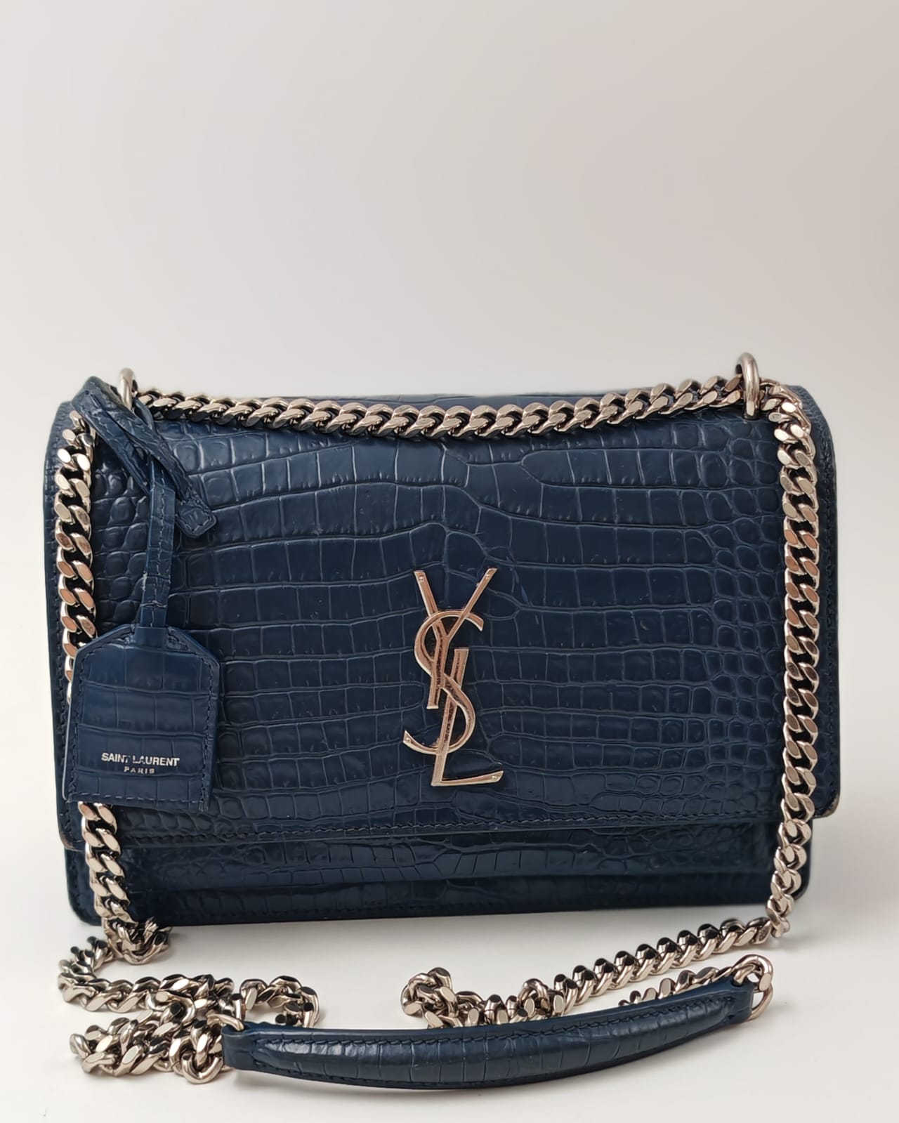 Saint Laurent Kate Medium Bag – Croc Leather, Gently Used