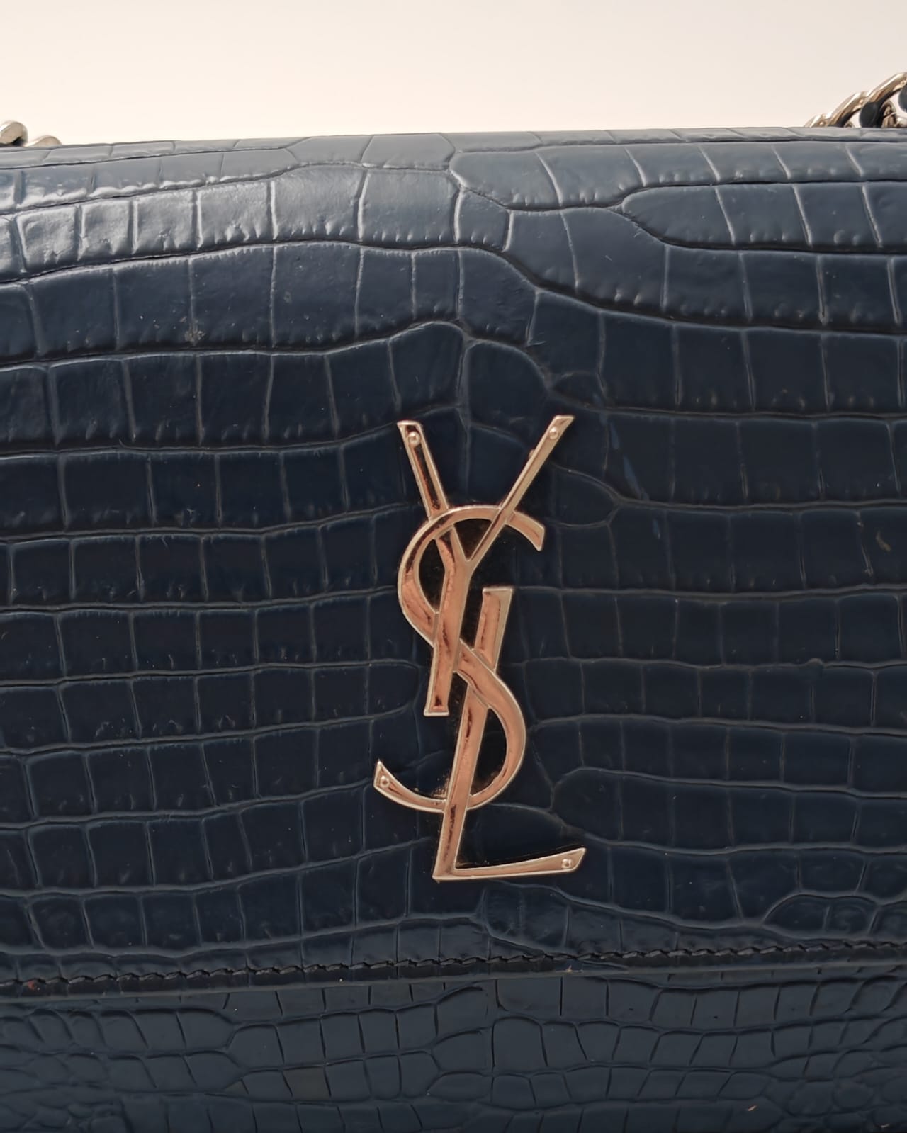 Saint Laurent Kate Medium Bag – Croc Leather, Gently Used