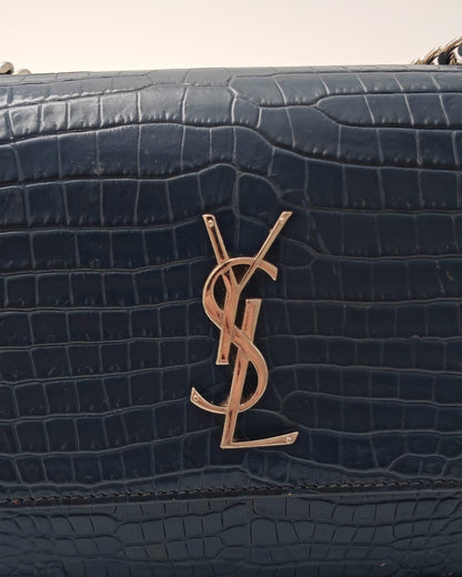 Saint Laurent Kate Medium Bag – Croc Leather, Gently Used