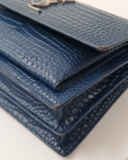 Saint Laurent Kate Medium Bag – Croc Leather, Gently Used