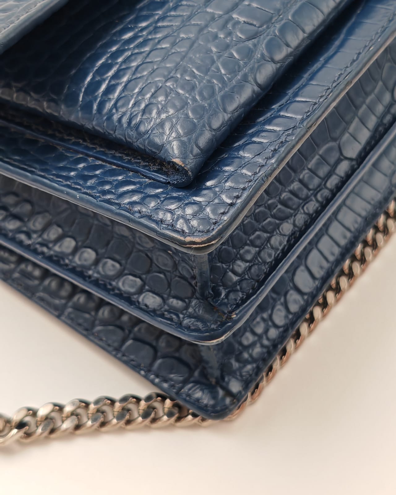 Saint Laurent Kate Medium Bag – Croc Leather, Gently Used