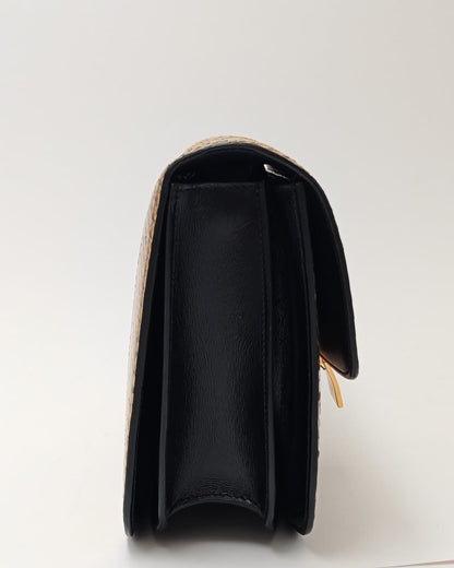 Céline Box Bag in Yellow Python Embossed Leather with Gold Hardware