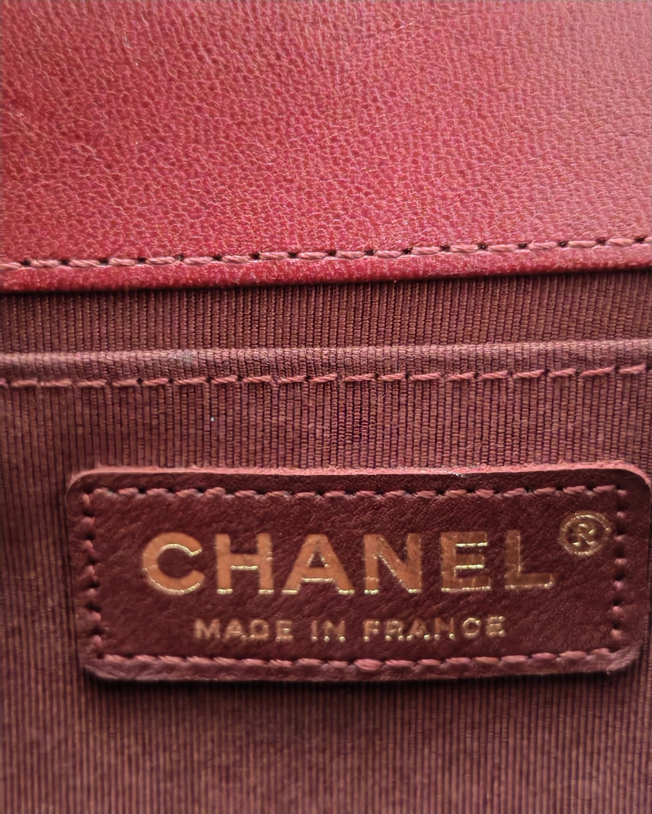 Chanel Old Medium Boy Bag in Red Quilted Calfskin Leather with Antique Gold Hardware (Used)