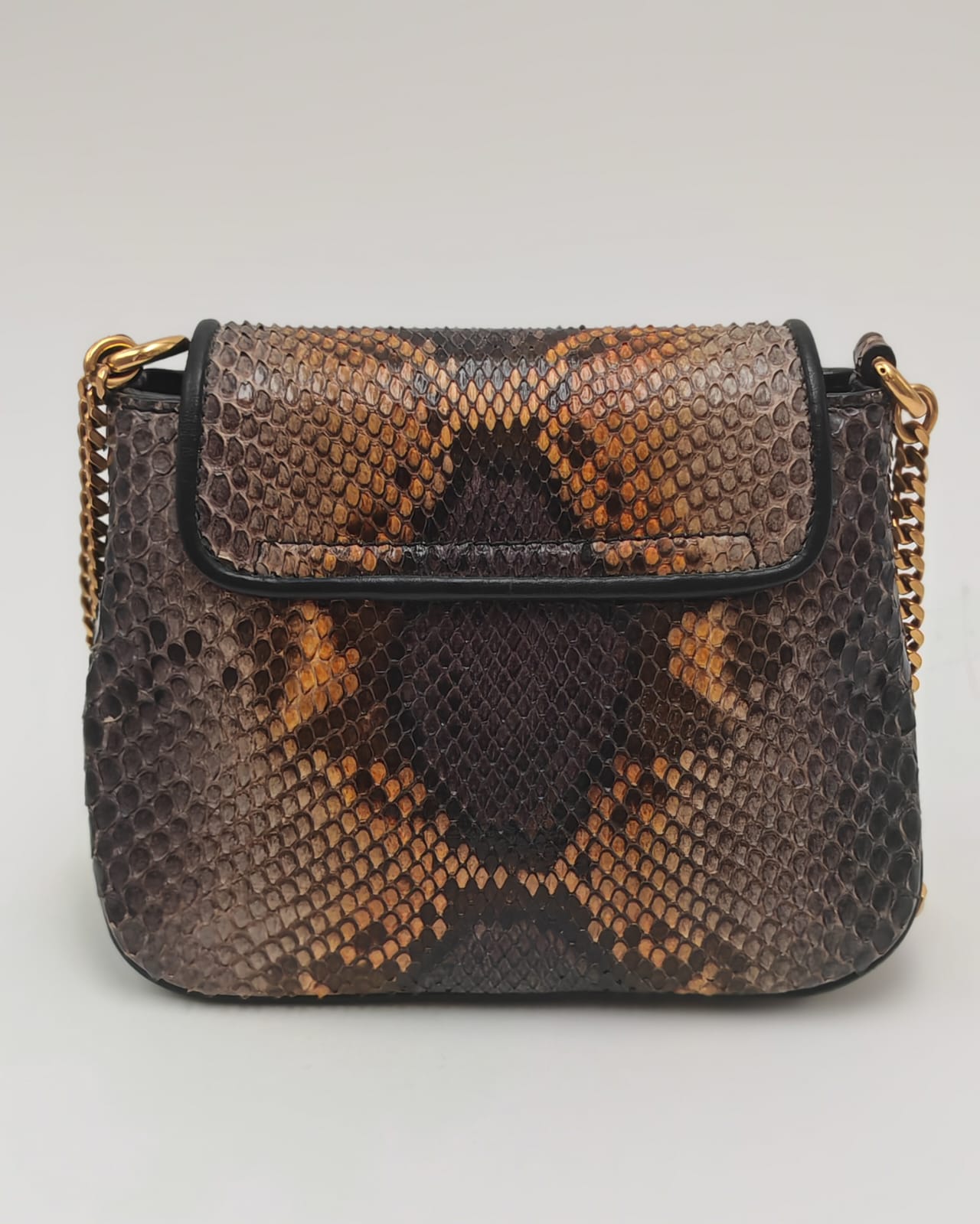 Gucci GG Python Leather Shoulder Bag – Gold Hardware, Exotic Skin